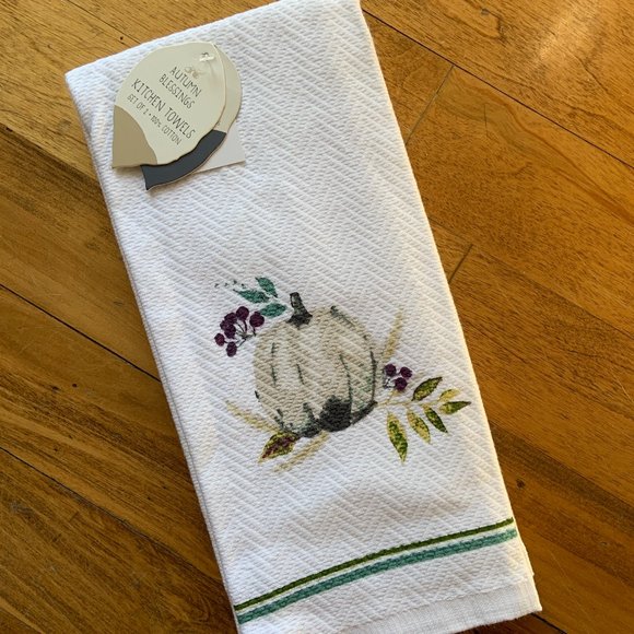 Farmhouse Pumpkin Harvest Kitchen Towel Set - Picture 1 of 6